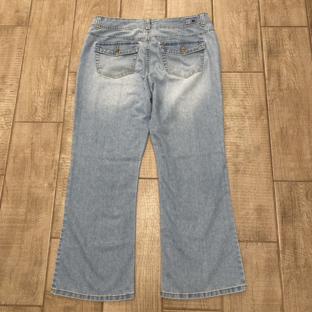 Vtg Y2K Bandolinoblu Jeans Womens 16P Arianna Bootcut Light Blue Stretch Denim